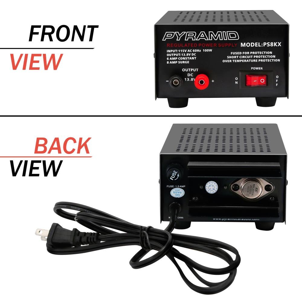 Foto 2 | Fuente De Alimentación De Sobremesa Pyramid Ps8kx 6a 13.8v Dc 115v Ac 100w - Venta Internacional.