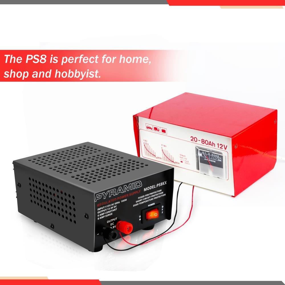 Foto 6 pulgar | Fuente De Alimentación De Sobremesa Pyramid Ps8kx 6a 13.8v Dc 115v Ac 100w - Venta Internacional.