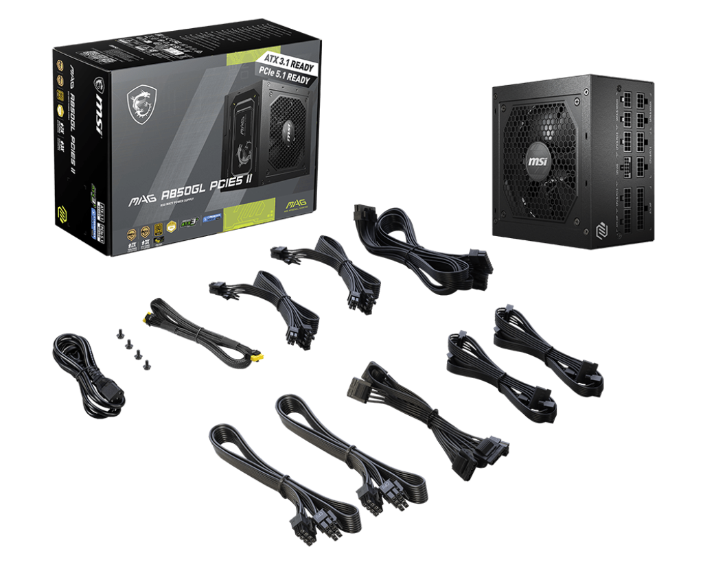 Foto 4 | Fuente Msi Mag A850gl Ii 850w 80 Plus Gold Pciex5.1 Full Modular Atx Mag A850gl Pcie5 Ii
