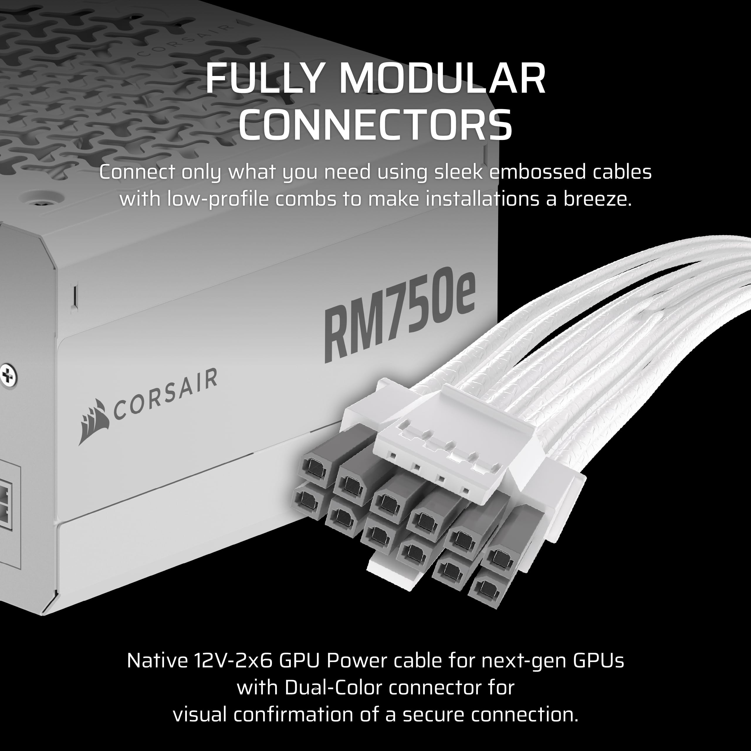 Foto 5 pulgar | Fuente De Alimentación Corsair Rm750e (2025) Totalmente Modular 750w Blanca - Venta Internacional.
