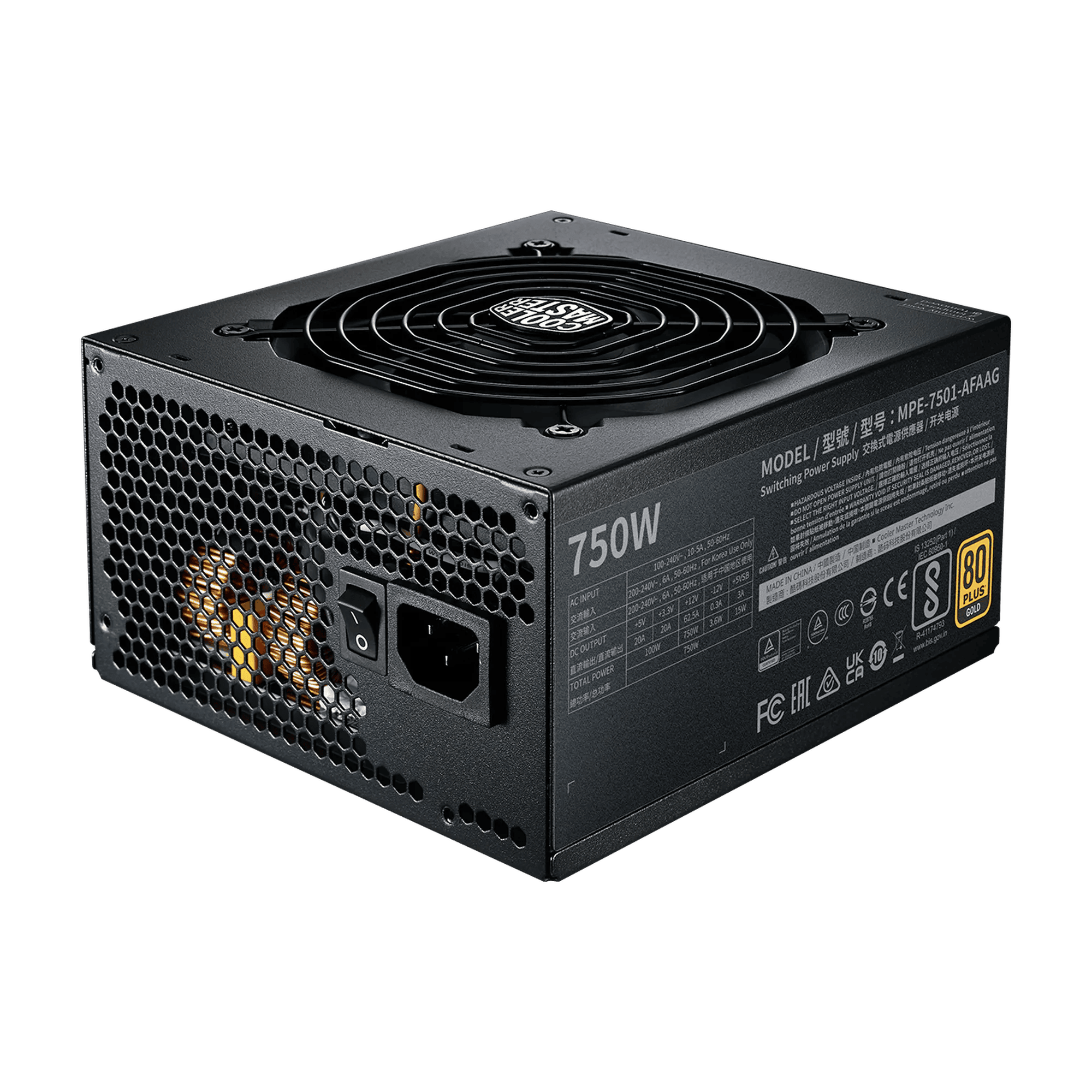 Foto 3 pulgar | Fuente Cooler Master Mwe Gold 750 V2 Atx 3.0 750w 80 Plus Full Modular Mpe-7501-afaag-3u2
