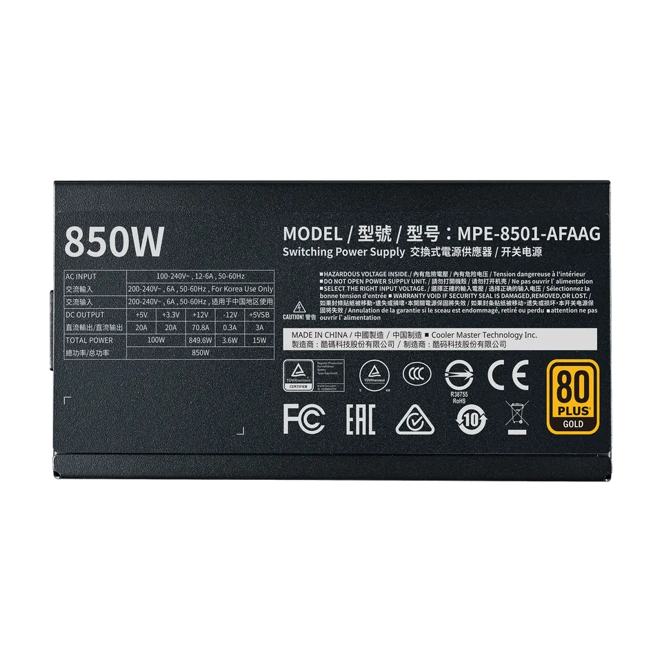 Foto 4 pulgar | Fuente Cooler Master 850w Mwe V2 80plus Gold Full Modular Mpe-8501-afaag-3u2
