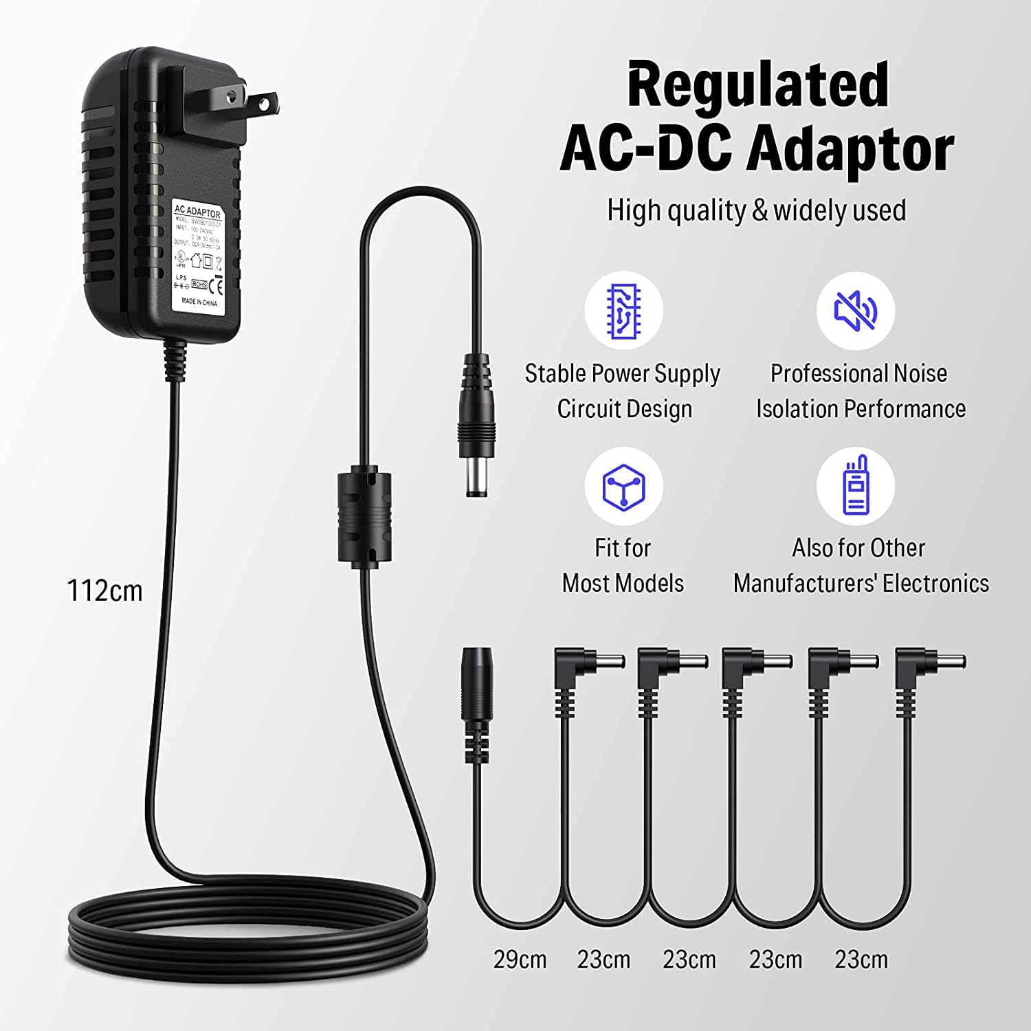 Foto 2 | Adaptador De Fuente De Alimentación Para Pedal De Guitarra Donner Dpa-1 9v Dc 1a - Venta Internacional.