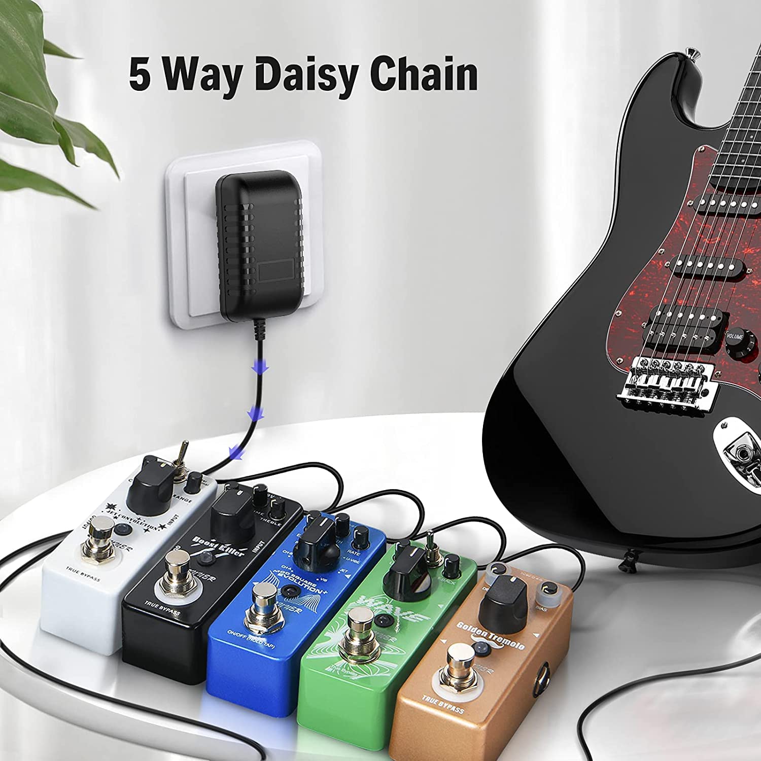 Foto 7 | Adaptador De Fuente De Alimentación Para Pedal De Guitarra Donner Dpa-1 9v Dc 1a - Venta Internacional.