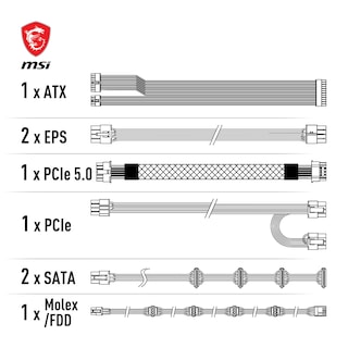 Foto 5 | Dispositivo De Alimentación Del Sistema Msi Mag A750gl Pcie5 Con Cable De La Ue - Venta Internacional.