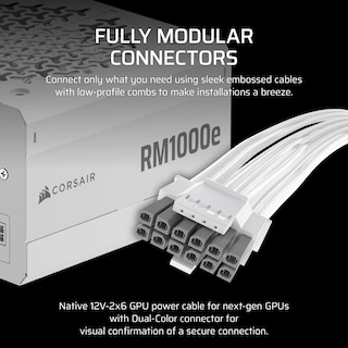 Foto 4 | Fuente De Alimentación Corsair Rm1000e (2025) 1000w Atx 3.1 Blanca - Venta Internacional.
