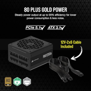 Foto 3 | Fuente De Alimentación Corsair Rm1200e (2023) 1200w Atx 3.1 Platinum - Venta Internacional.