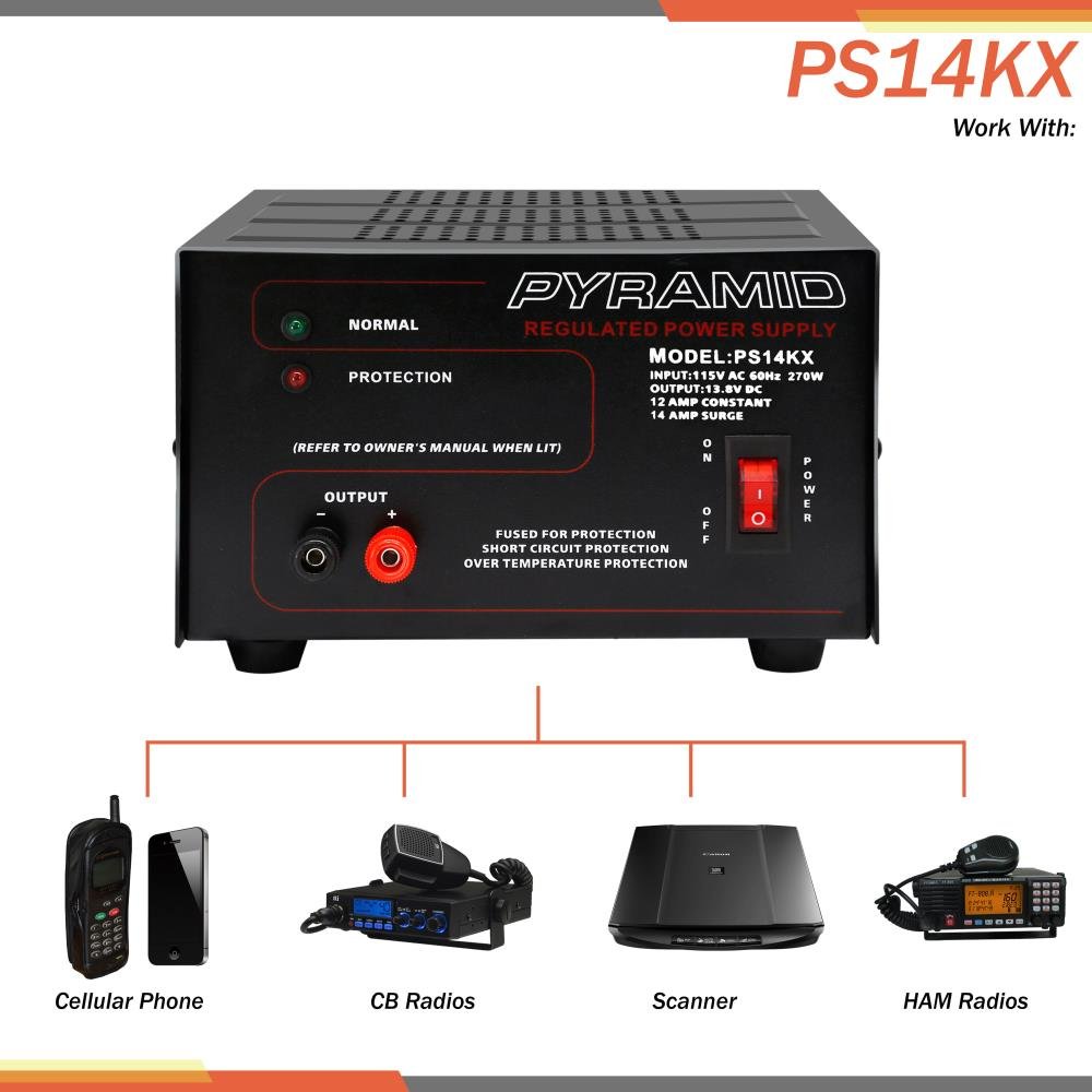 Foto 4 | Fuente De Alimentación De Sobremesa Pyramid Ps14kx 12a 13.8v Dc 115v Ac 270w - Venta Internacional.