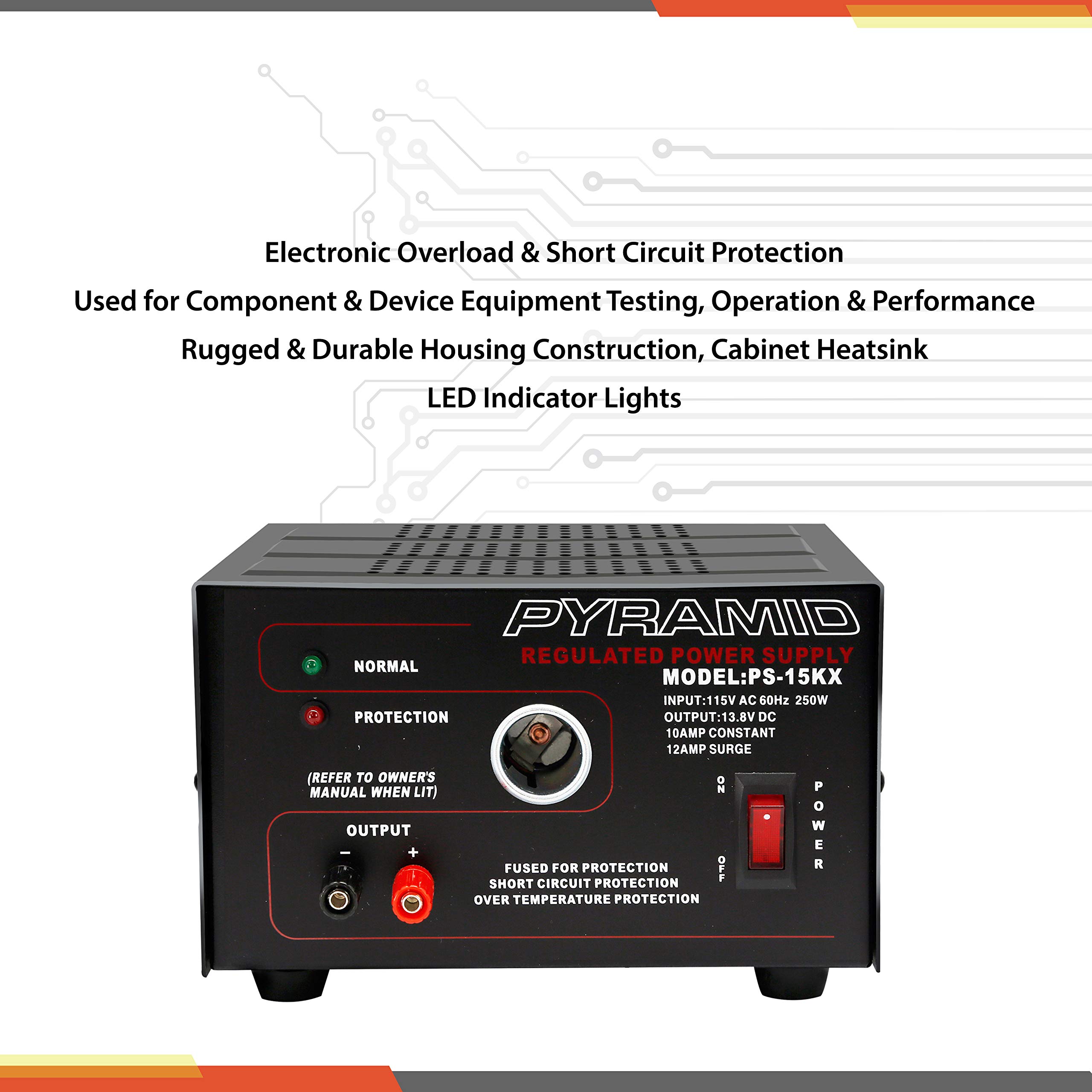 Foto 4 | Fuente De Alimentación De Sobremesa Pyramid Ps15k.5 10 A 13,8 V Dc 115 V Ac 250 W - Venta Internacional.