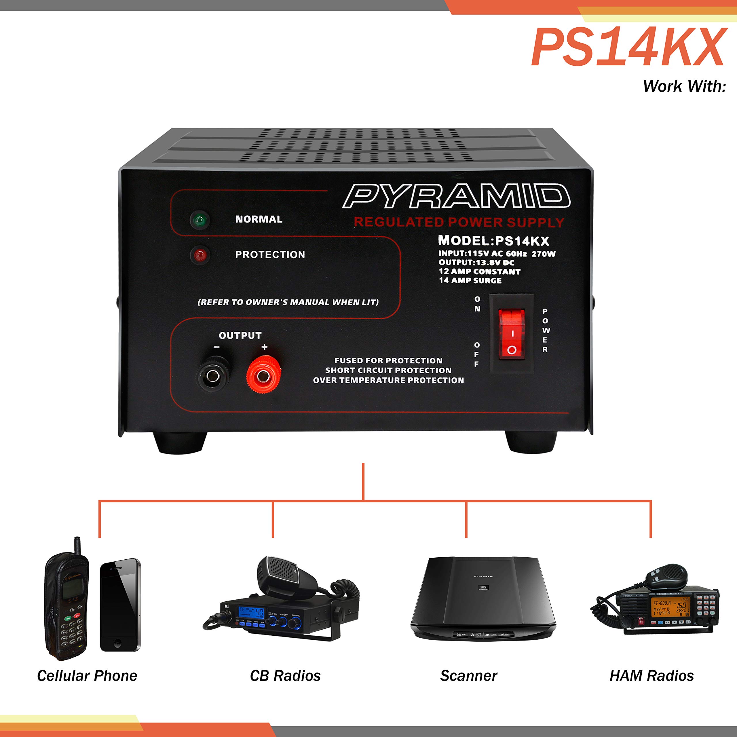 Foto 5 pulgar | Fuente De Alimentación De Sobremesa Pyramid Ps14kx.5 12 A 13,8 V Dc 115 V Ac 270 W - Venta Internacional.