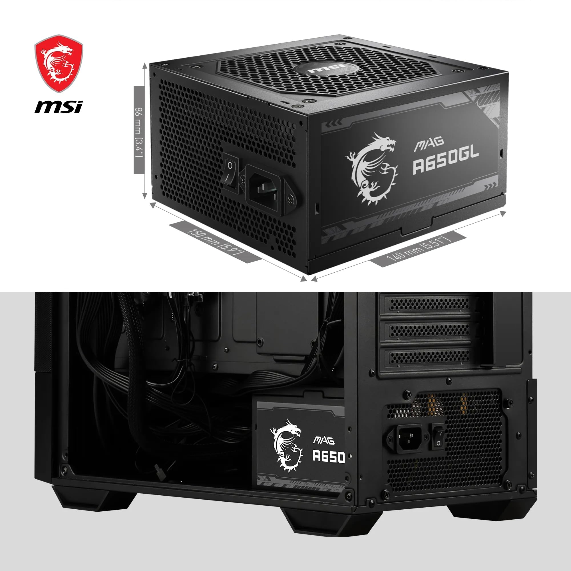 Foto 6 | Fuente De Alimentación Msi Mag A650gl 650w 80 Plus Gold 80+ Gold - Venta Internacional.