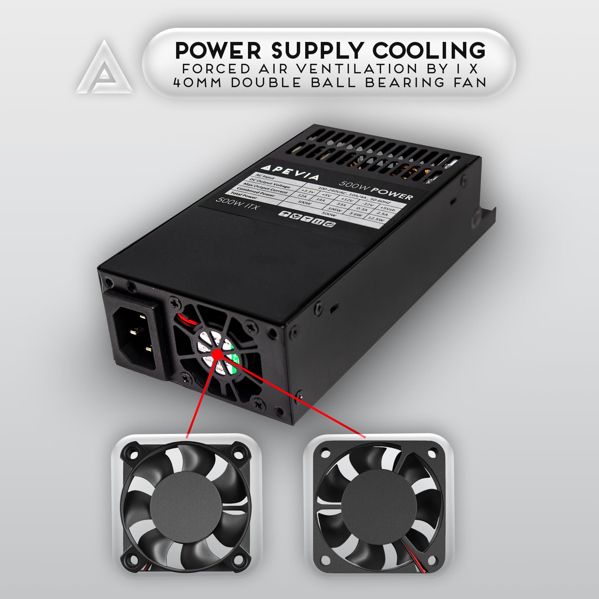Foto 6 pulgar | Fuente De Alimentación Apevia Itx-pfc500w Mini Itx/flex Atx 500w 90-264v - Venta Internacional.