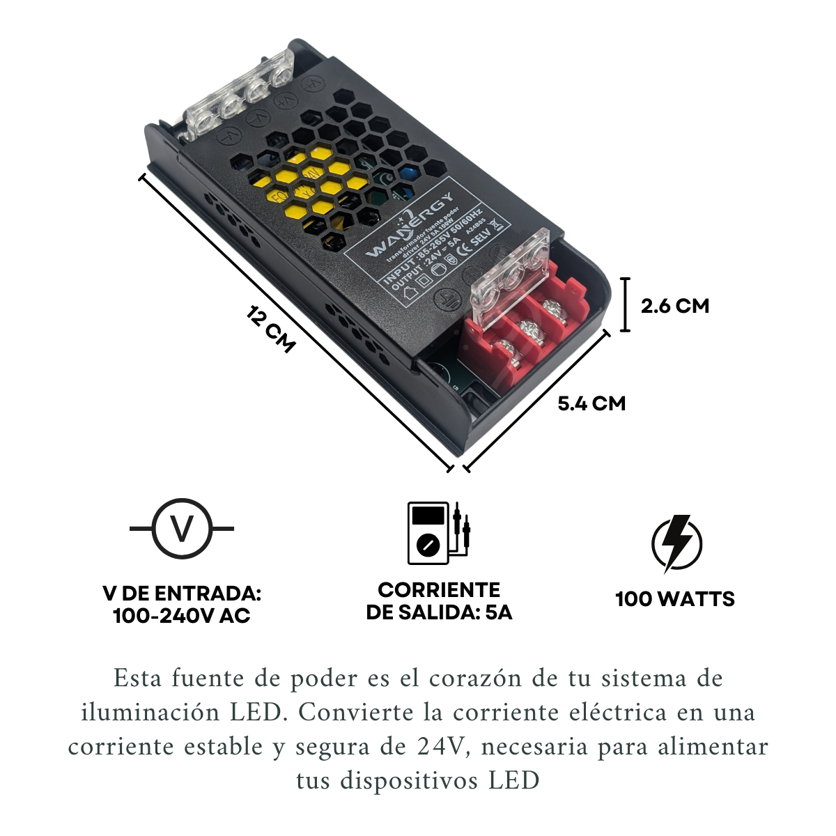 Foto 3 pulgar | Fuente Poder Transformador 24v 100w 5a Amp Balastra Interior