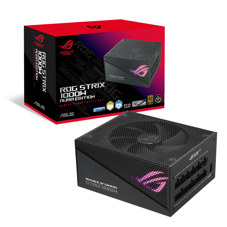 Foto 2 pulgar | Fuente Asus Rog Strix 1000w 80 Plus Gold Aura Gaming Rgb Modular Atx 3.0 Rog-strix-1000g-aura-gaming 90ye00p1-bvaa00