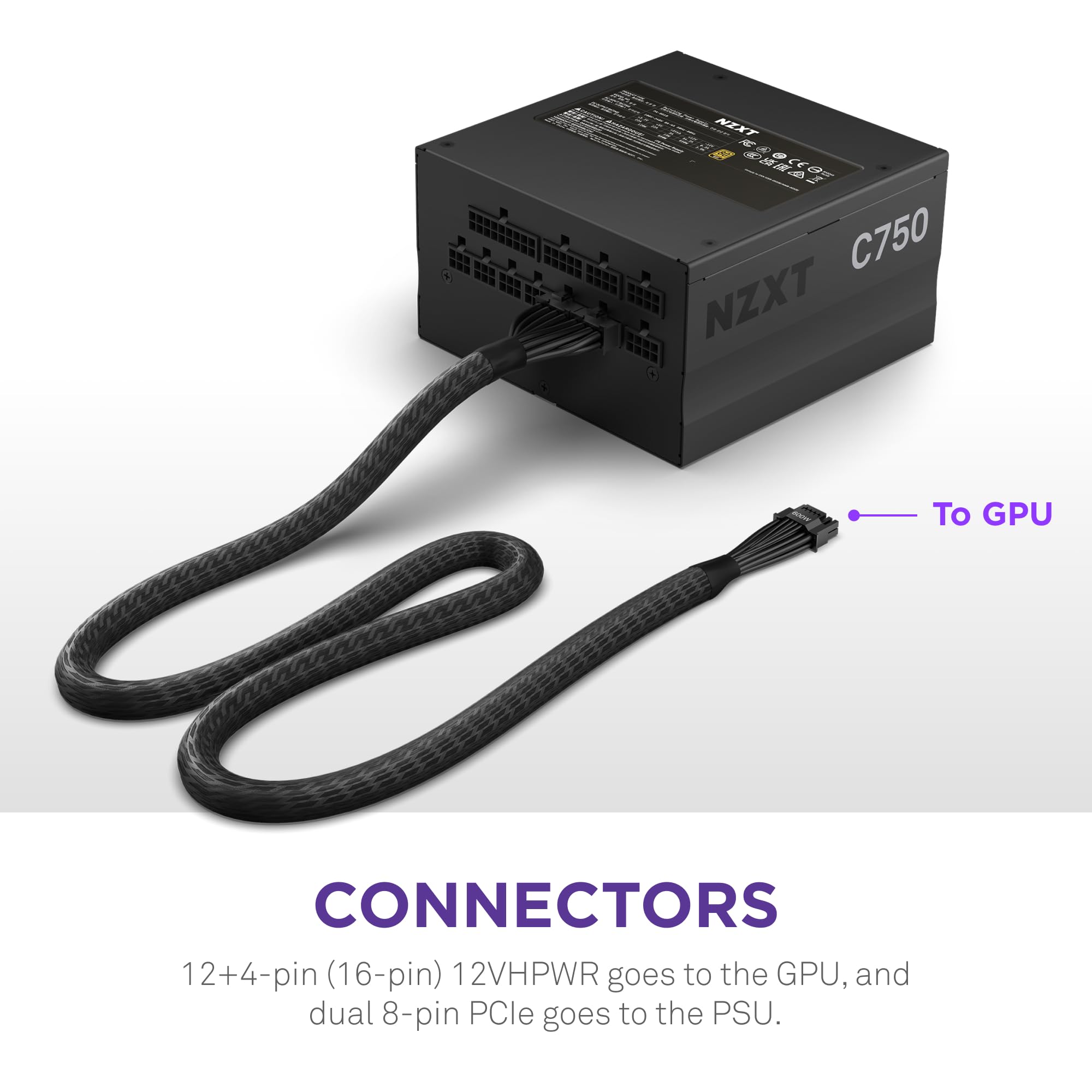 Foto 4 | Cable Adaptador Nzxt 12hvpwr A Pcie Dual De 8 Pines Y 600 W Negro - Venta Internacional.