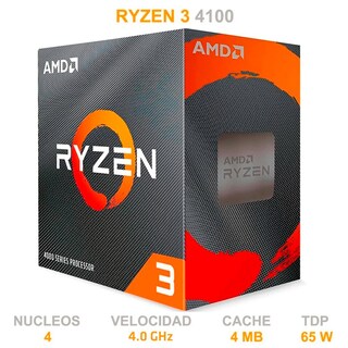 Foto 3 | Procesador AMD Ryzen 3 4100 4.0 Ghz 4 Core 100-100000510box color Plata