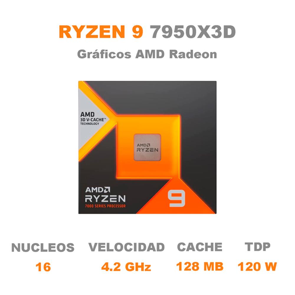 Foto 3 pulgar | Procesador Amd Ryzen 9 7950x3d 5.7 Ghz 16 Core Am5 100-100000908wof Color Gris