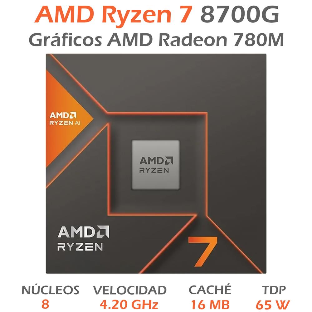 Foto 3 pulgar | Procesador Amd Ryzen 7 8700g 4.2 Ghz Octa Core Am5 100-100001236box