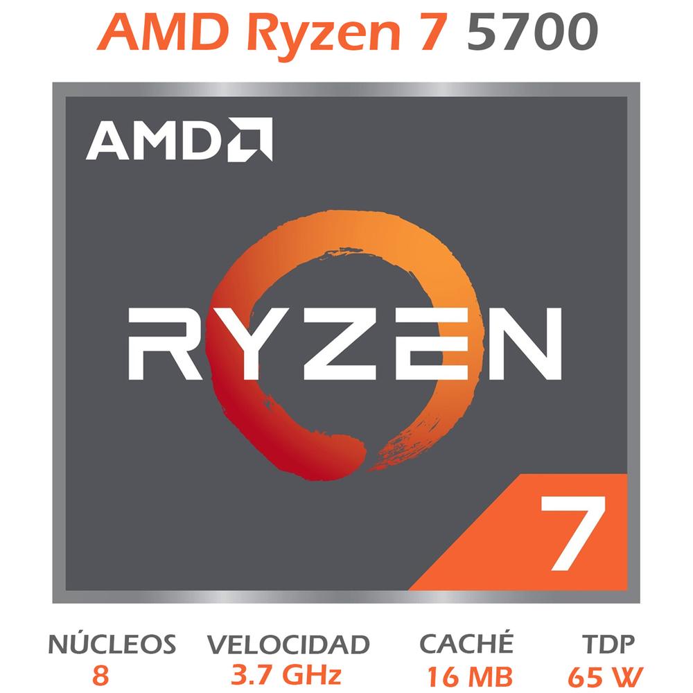 Foto 3 pulgar | Procesador Amd Ryzen 7 5700 3.7 Ghz Octa Core Am4 100-100000743box