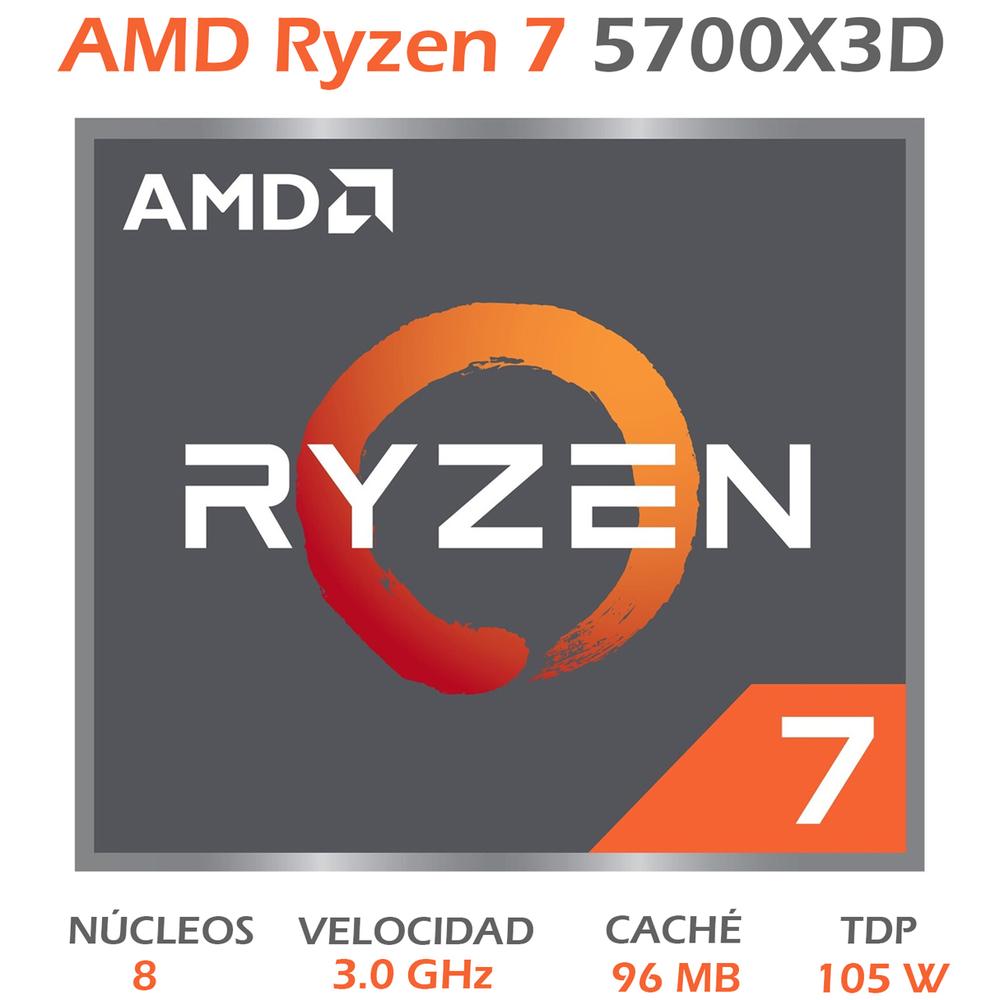 Foto 3 pulgar | Procesador Amd Ryzen 7 5700x3d 3.0 Ghz Octa Core Am4 100-100001503wof