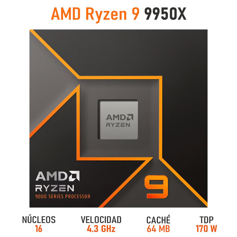 Foto 3 pulgar | Procesador Amd Ryzen 9 9950x 4.3 Ghz 16 Core Am5 100-100001277wof