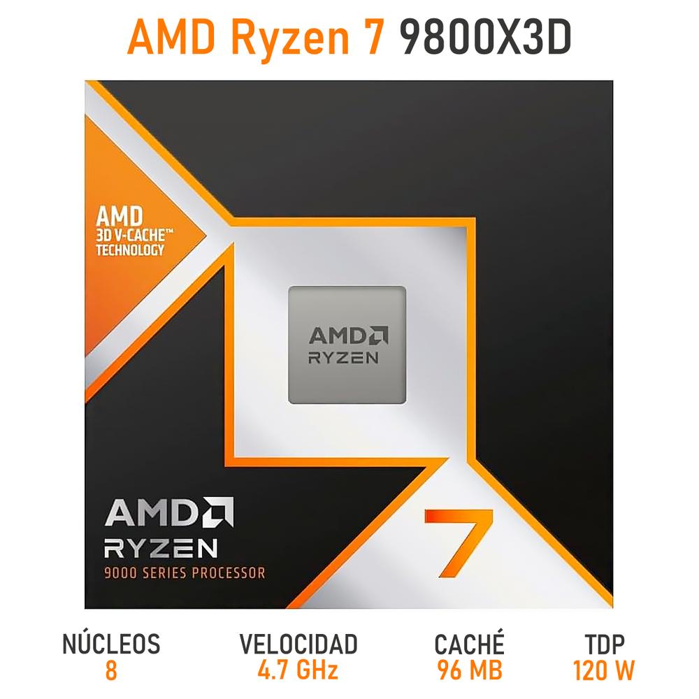 Foto 3 pulgar | Procesador AMD Ryzen 7 9800x3d 4.7 Ghz Octa Core AM5 100-100001084WOF