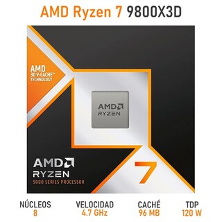 Foto 2 | Procesador AMD Ryzen 7 9800x3d 4.7 Ghz Octa Core AM5 100-100001084WOF