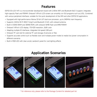 Foto 4 | Placa De Desarrollo Waveshare Esp32-s3 Lcd De 1 47 Pulgadas Con Wifi Y Ble - Venta Internacional.
