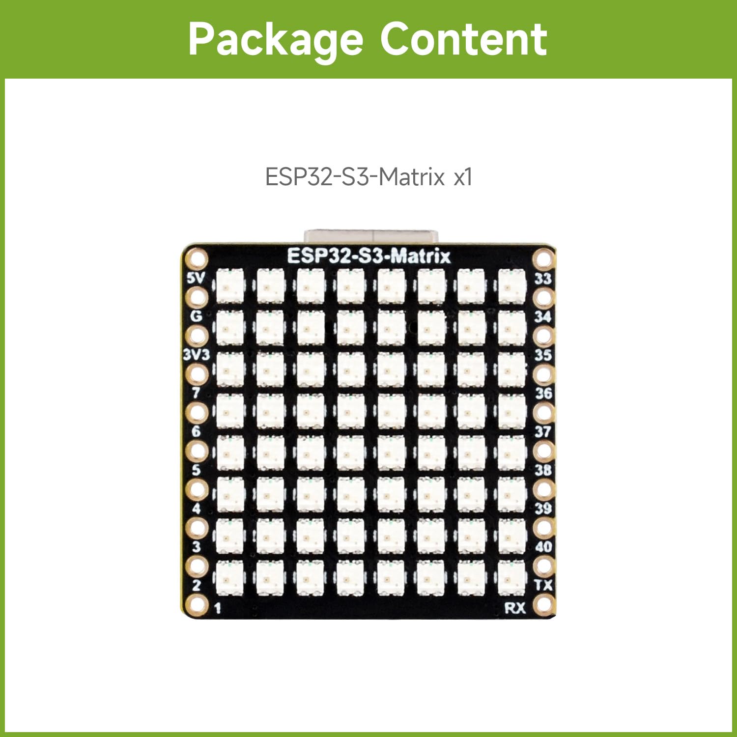 Foto 3 pulgar | Placa De Desarrollo Waveshare Esp32-s3-matrix Con Led Rgb 8x8 - Venta Internacional.