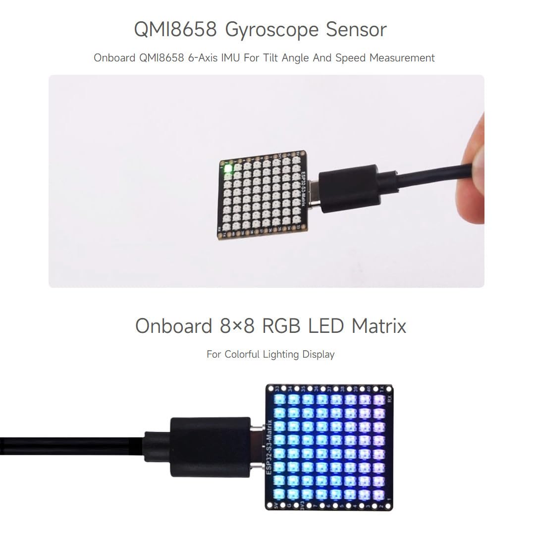 Foto 6 pulgar | Placa De Desarrollo Waveshare Esp32-s3-matrix Con Led Rgb 8x8 - Venta Internacional.