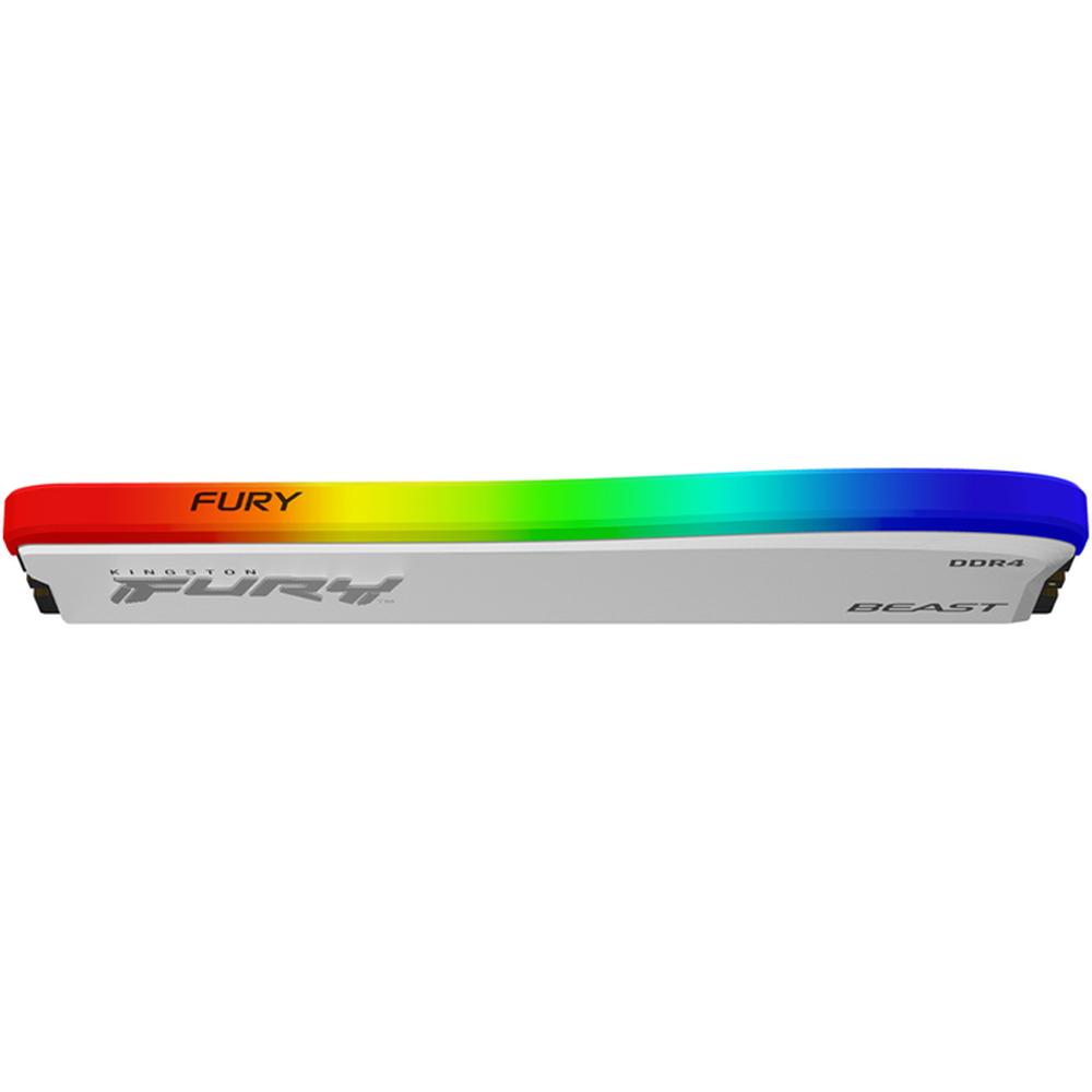 Foto 4 pulgar | Memoria Ram Ddr4 8 gb 3600mhz Kingston Fury Beast Rgb Blanco Kf436c17bwa/8