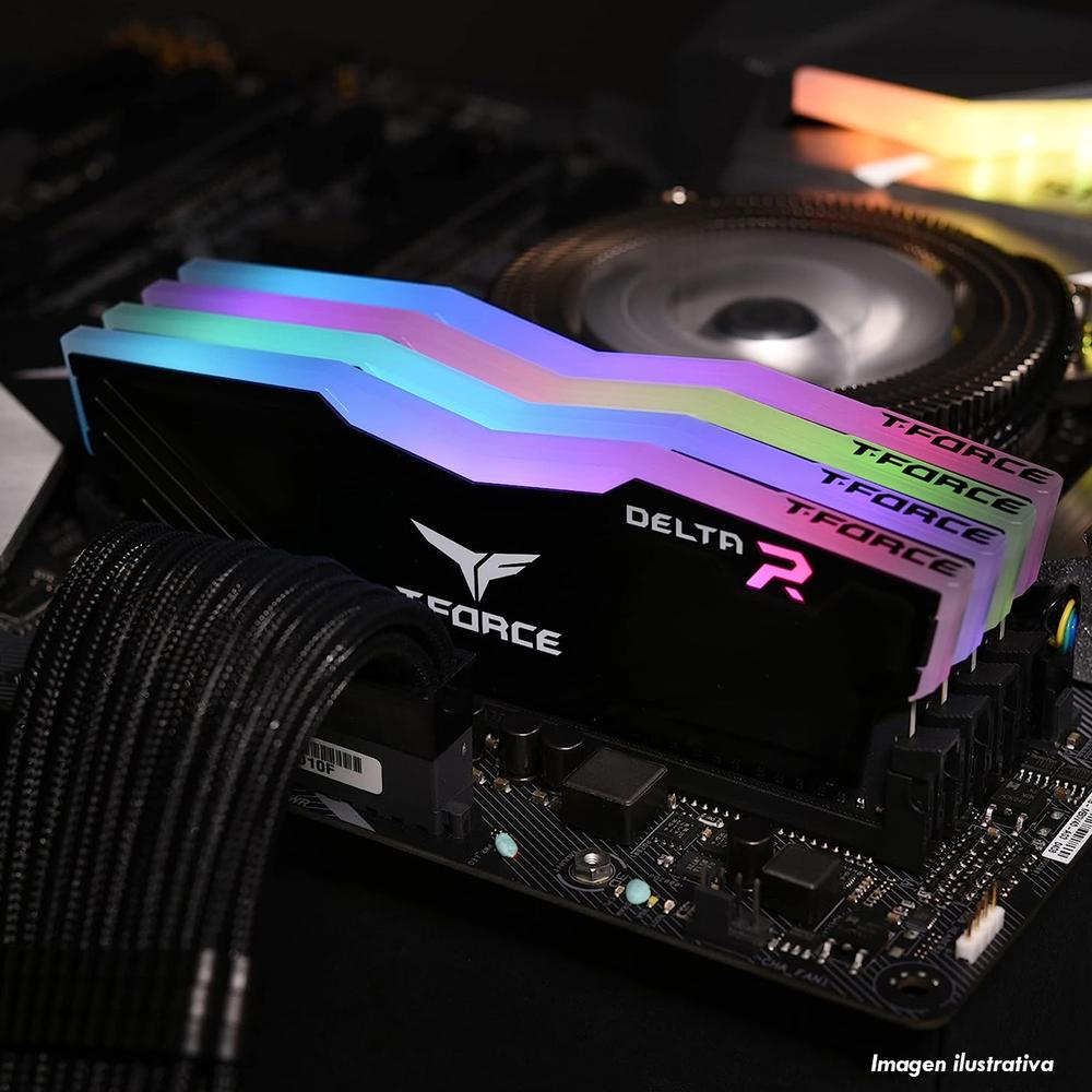 Foto 6 pulgar | Memoria RAM DDR4 32gb 3200 mt/s Teamgroup T-force Delta RGB 2x16 GB Negro