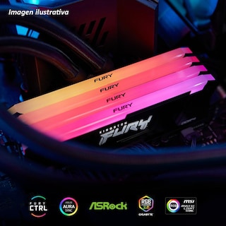 Foto 5 | Memoria Ram Ddr4 16gb 3200mhz Kingston Fury Beast Rgb 1x16gb Negro Kf432c16bb2a/16