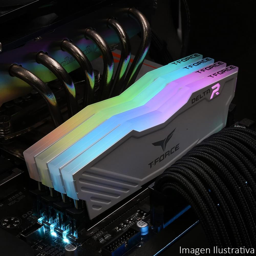 Foto 5 pulgar | Memoria Ram Ddr4 32gb 3200mhz Teamgroup T-force Delta Rgb 2x16gb Blanco