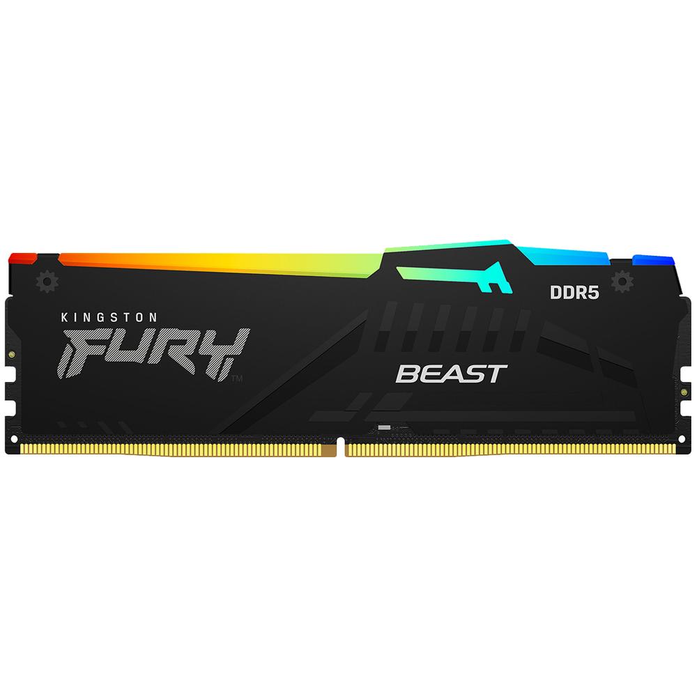 Memoria Ram Ddr5 16gb 6000mt/s Kingston Fury Beast Rgb 1x16gb Negro Kf560c40bba-16