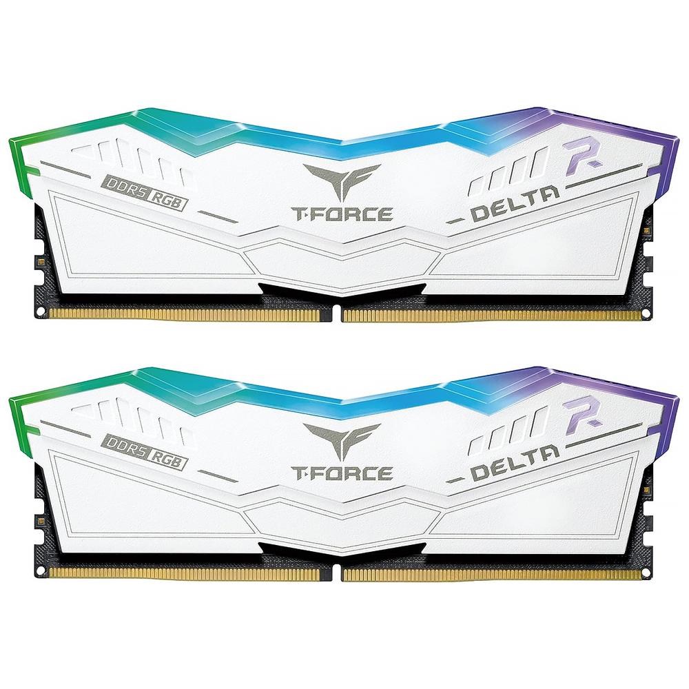 Memoria Ram Ddr5 32gb 6400mt/s Team Group T-Force Delta Rgb 2x16gb Blanco Ff4d532g6400hc40bdc01