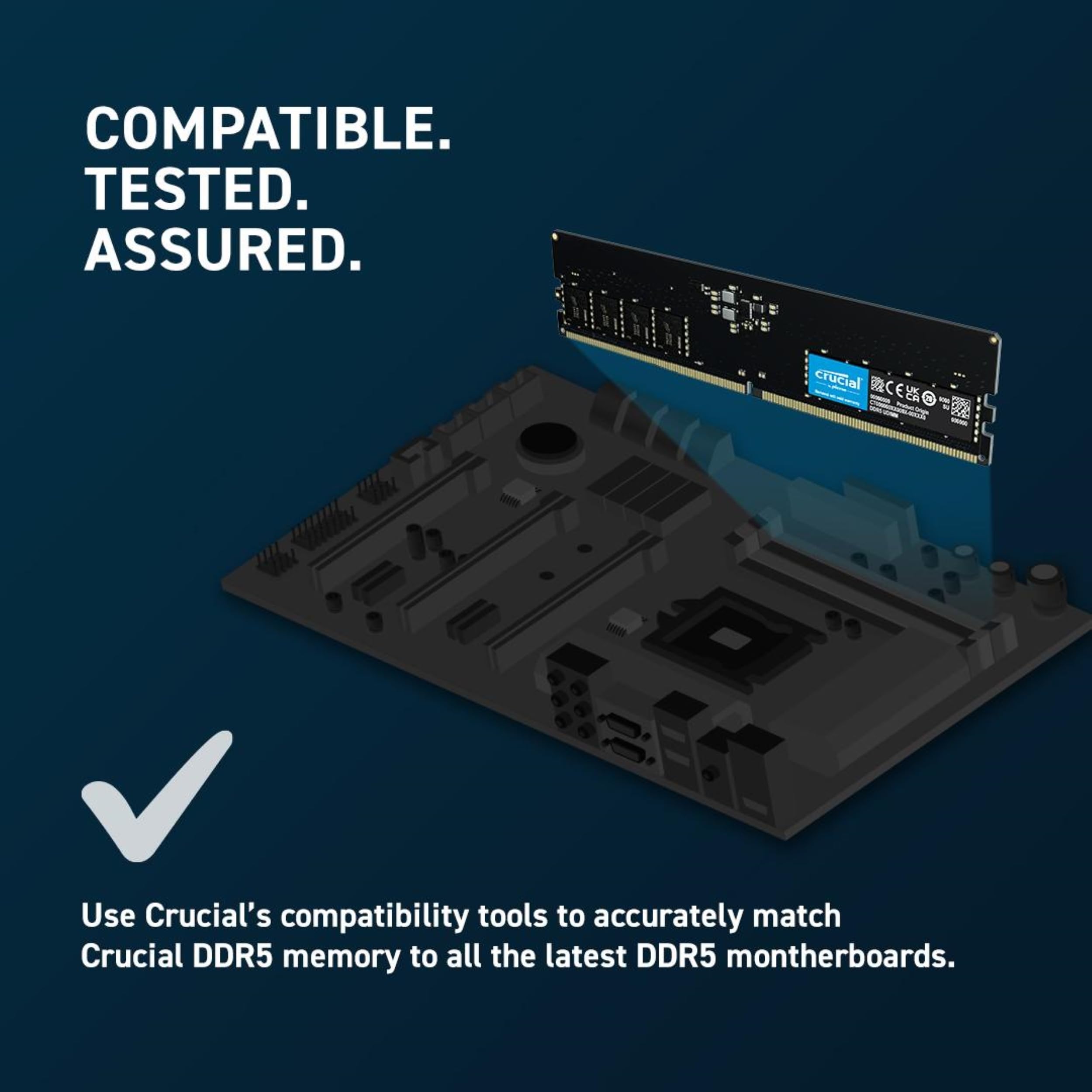 Foto 5 pulgar | Memoria De Escritorio Ram Crucial De 16 Gb (2 X 8 Gb) Ddr5 4800 Mhz Cl40 - Venta Internacional.