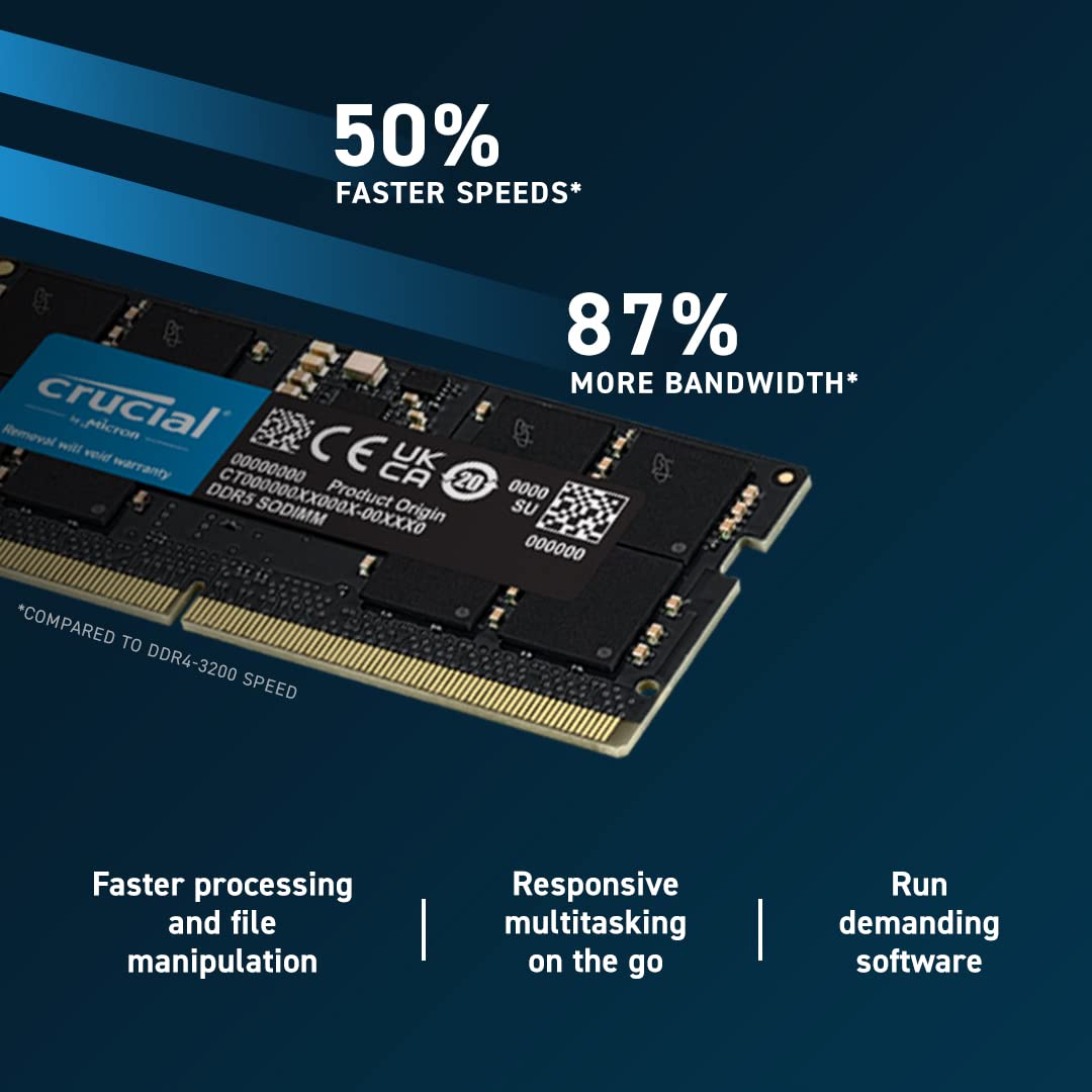 Foto 4 pulgar | Memory Crucial Ram, Kit De 64 Gb (2 X 32 Gb), Ddr5, 4800 Mhz, Cl40, Portátil - Venta Internacional.