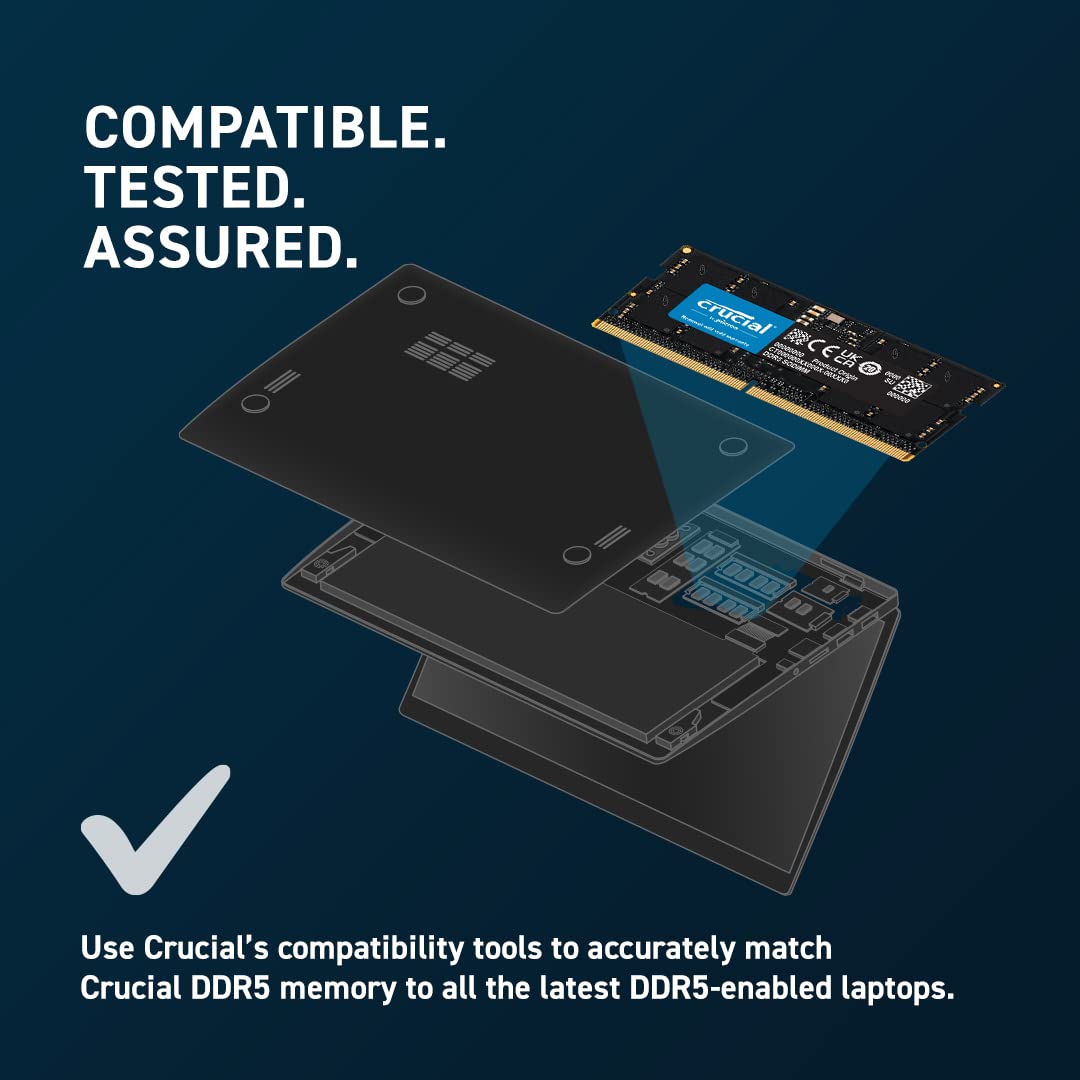 Foto 6 pulgar | Memory Crucial Ram, Kit De 64 Gb (2 X 32 Gb), Ddr5, 4800 Mhz, Cl40, Portátil - Venta Internacional.