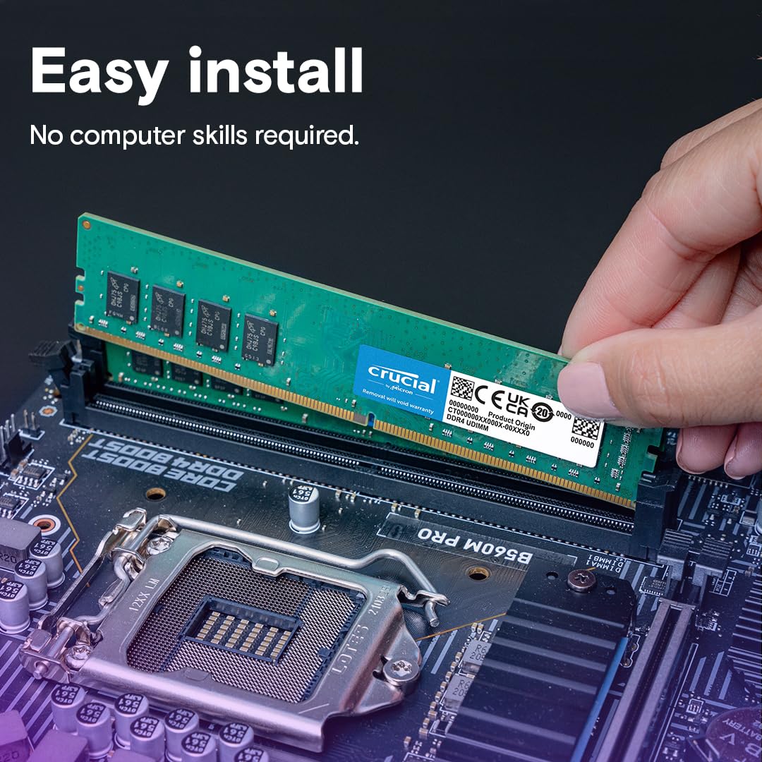 Foto 5 | Memoria De Escritorio Ram Crucial De 4 Gb Ddr4 2666 Mhz Cl19 Ct4g4dfs8266 - Venta Internacional.