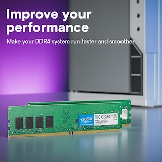 Foto 3 | Ram Crucial - Memoria De Escritorio (4 Gb, Ddr4, 2400 Mhz, Cl17), Color Verde Y Negro - Venta Internacional.
