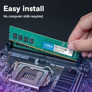 Foto 5 | Ram Crucial - Memoria De Escritorio (4 Gb, Ddr4, 2400 Mhz, Cl17), Color Verde Y Negro - Venta Internacional.