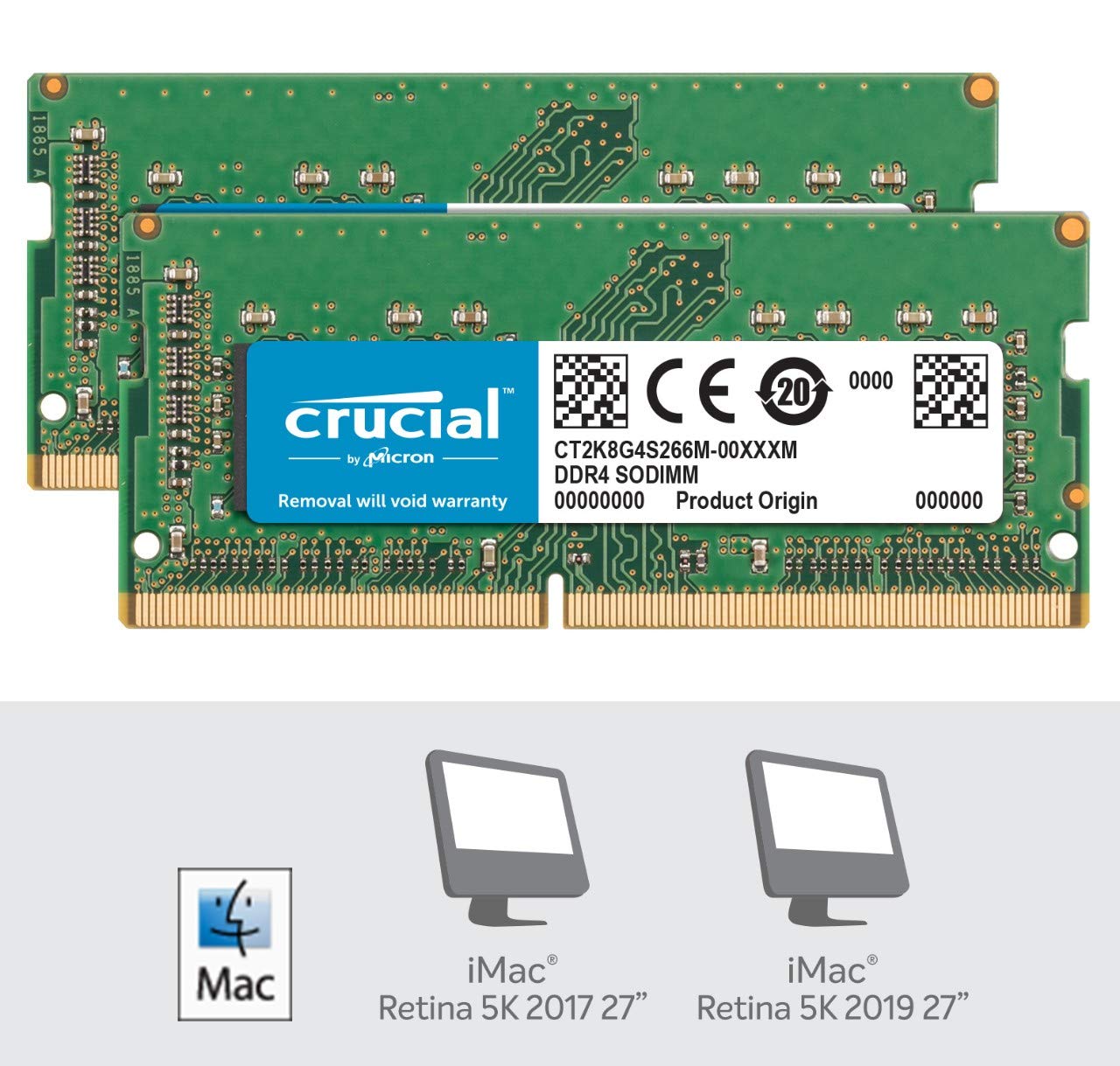 Foto 4 pulgar | Crucial RAM de 16 Gb 2 X 8 Gb Ddr4 2666 Mhz Cl19 para Mac - Venta Internacional
