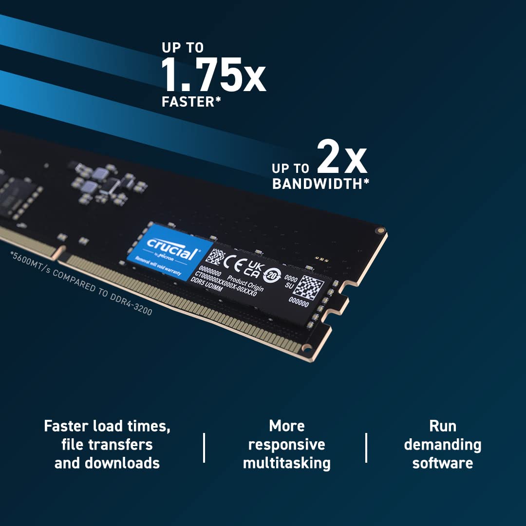 Foto 4 pulgar | Memoria RAM Crucial de 32 GB DDR5 5600 MHz para Escritorio - Venta Internacional