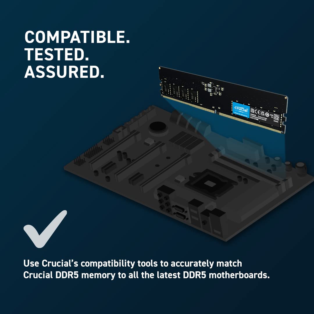 Foto 6 pulgar | Memoria Ram Crucial 32 Gb Ddr5 4800 Mhz Cl40 288 Pines 1.1 V Sin Ecc Udimm - Venta Internacional