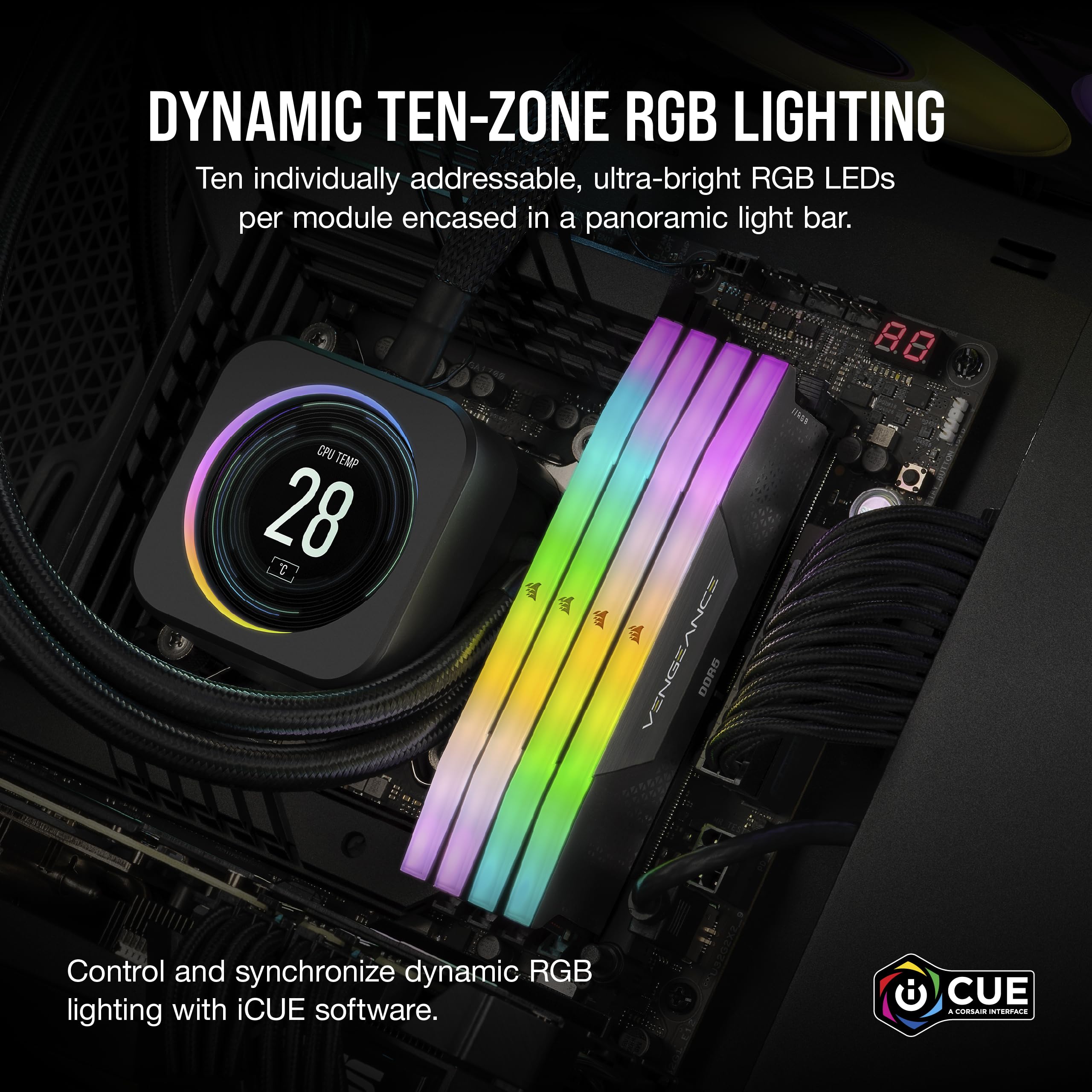 Foto 5 pulgar | Ram Corsair Vengeance Rgb Ddr5 16 Gb (1 X 16 Gb) Cl40 A 5200 Mhz - Venta Internacional.