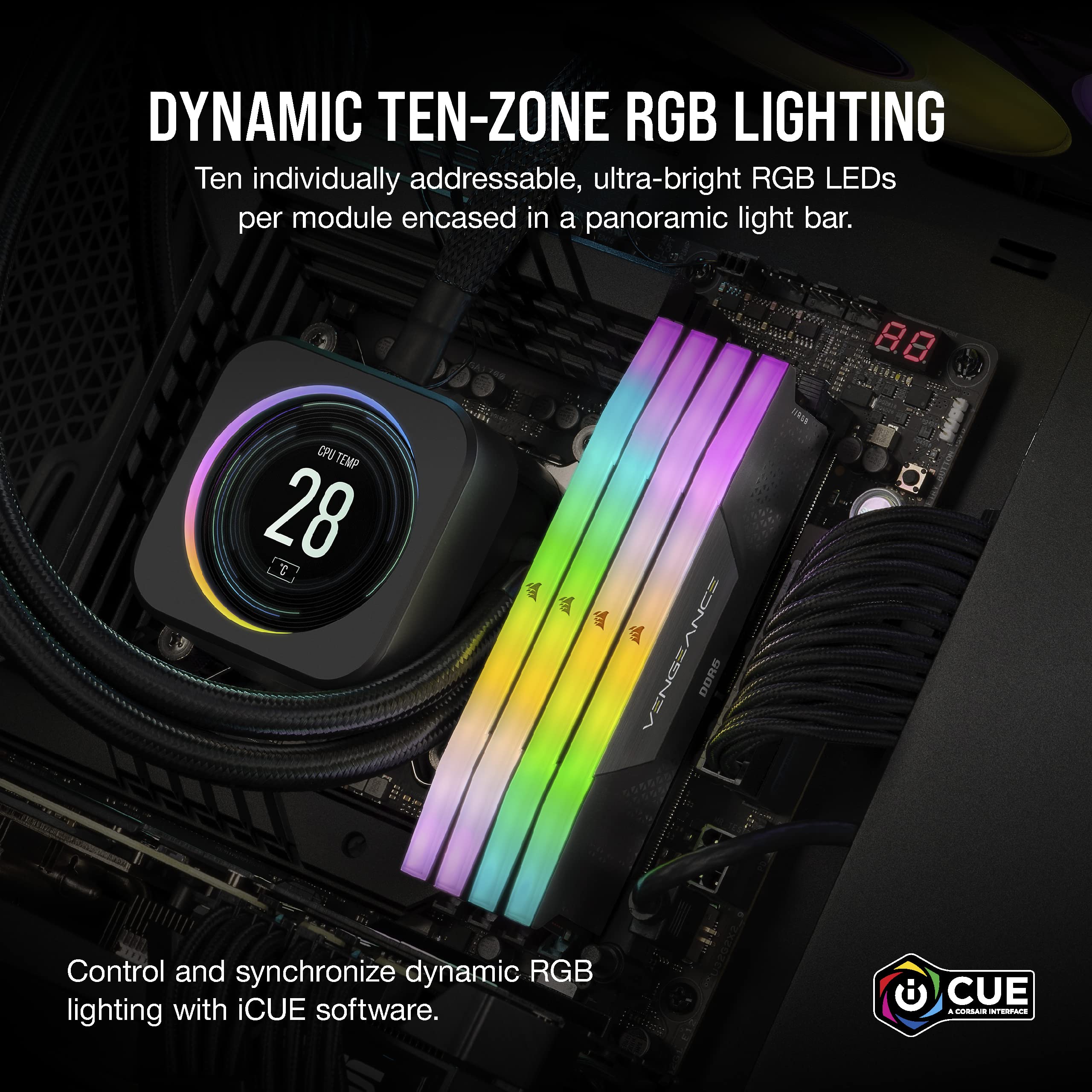 Foto 5 pulgar | Ram Corsair Vengeance Rgb Ddr5 64 Gb (4 X 16 Gb) Cl32 A 6600 Mhz - Venta Internacional.