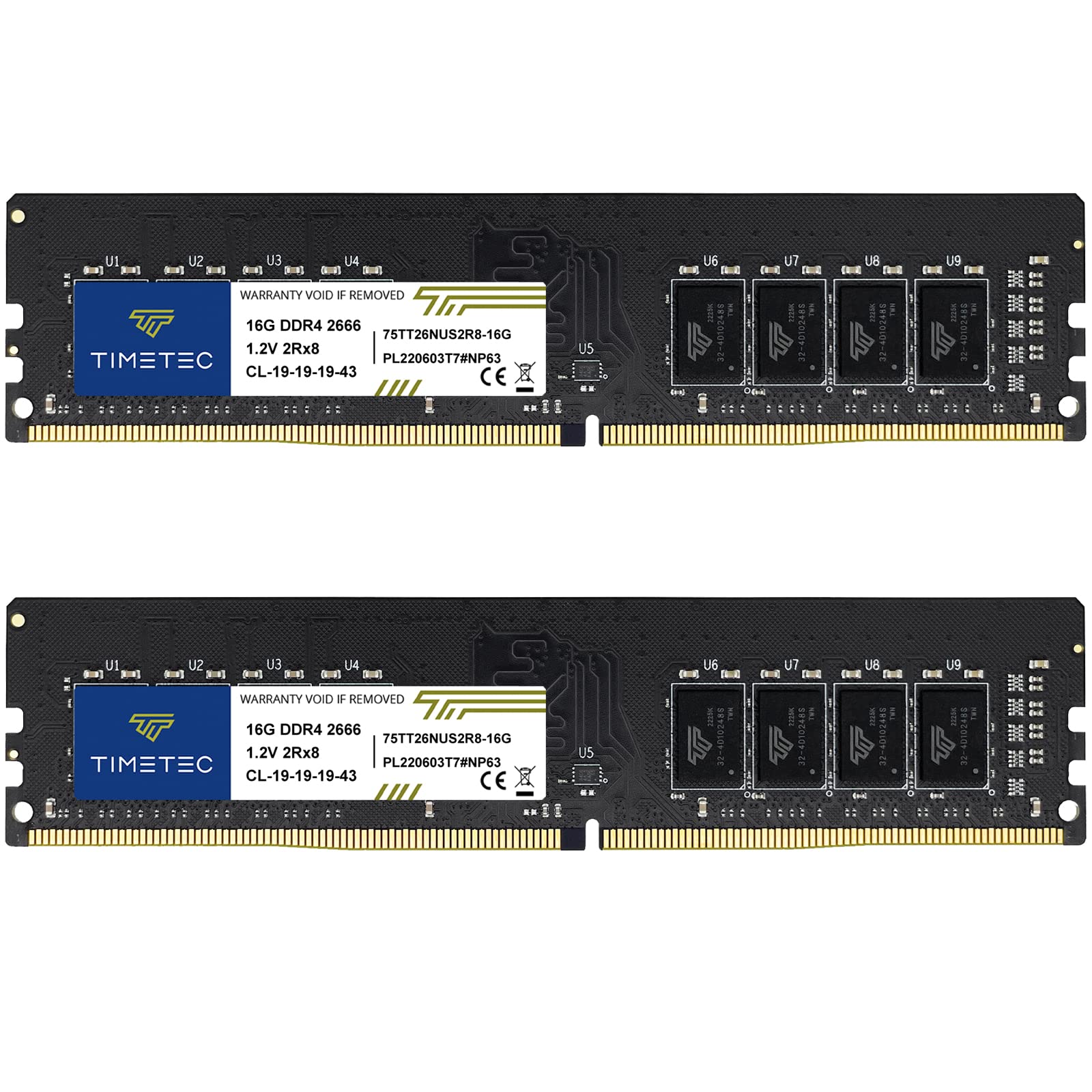 Memoria Ram Timetec Kit De 32 Gb (2 X 16 Gb) Ddr4 2666 Mhz Para Escritorio - Venta Internacional.