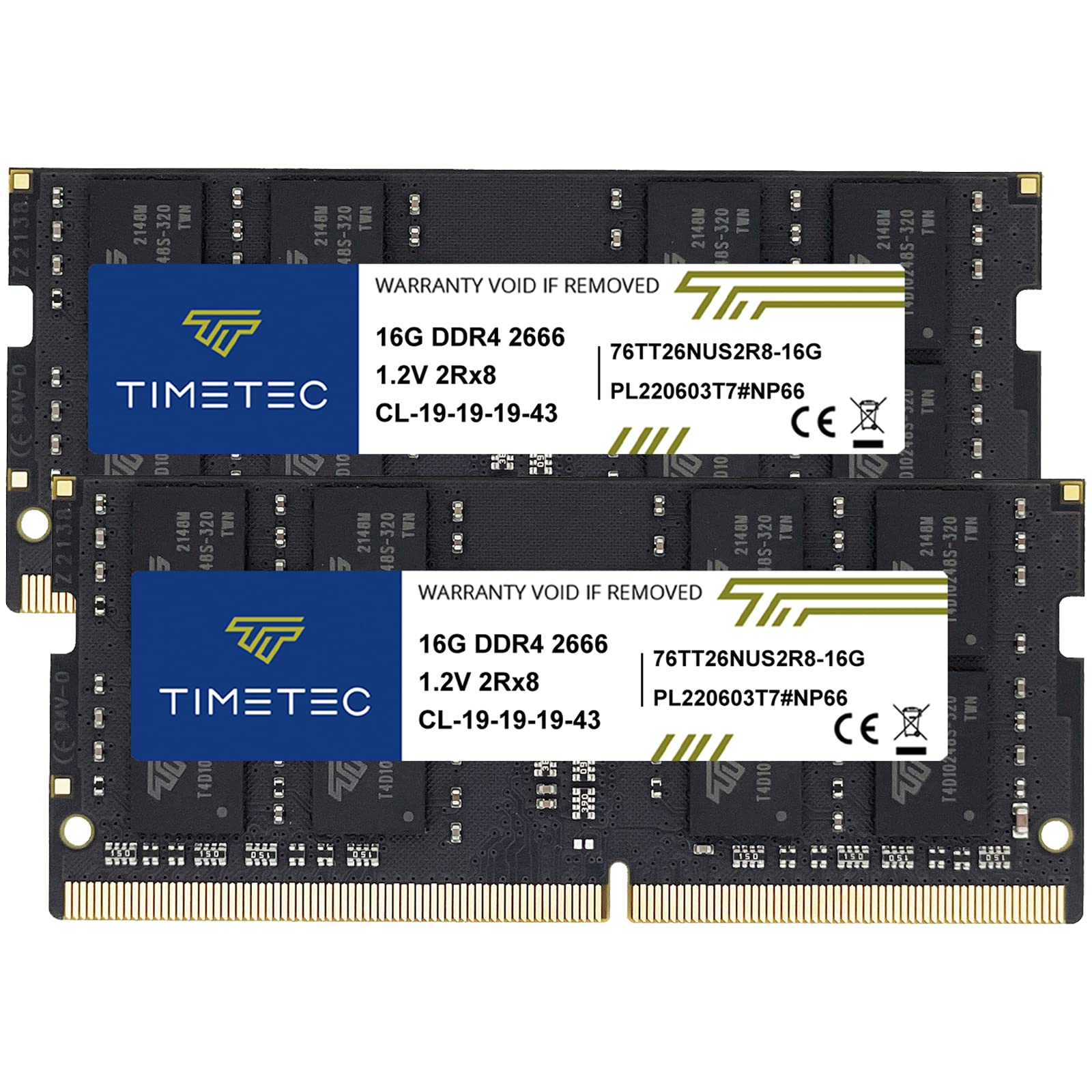 Foto 2 pulgar | Memoria Ram Timetec 32 Gb (2 X 16 Gb) Ddr4 2666 Mhz Sodimm Portátil - Venta Internacional.
