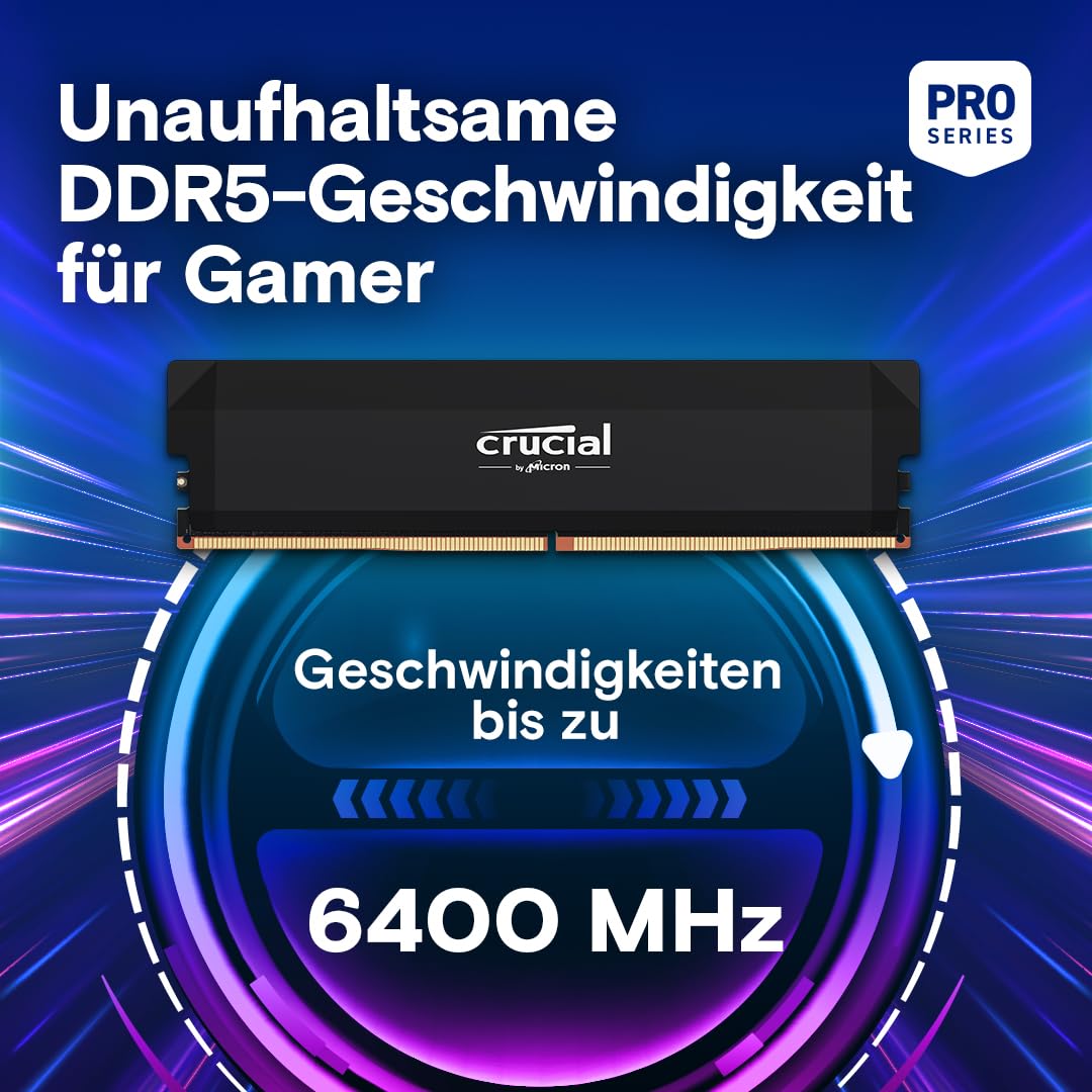 Foto 3 pulgar | Kit Ddr5 Ram Crucial Pro De 32 Gb (2 X 16 Gb), 6400 Mhz, Cl38, Negro - Venta Internacional.
